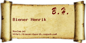 Biener Henrik névjegykártya